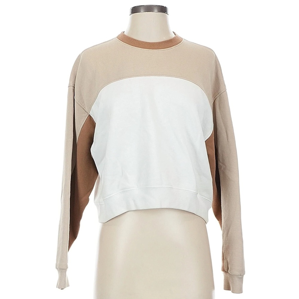 Abercrombie & Fitch Tan and White Sweatshirt